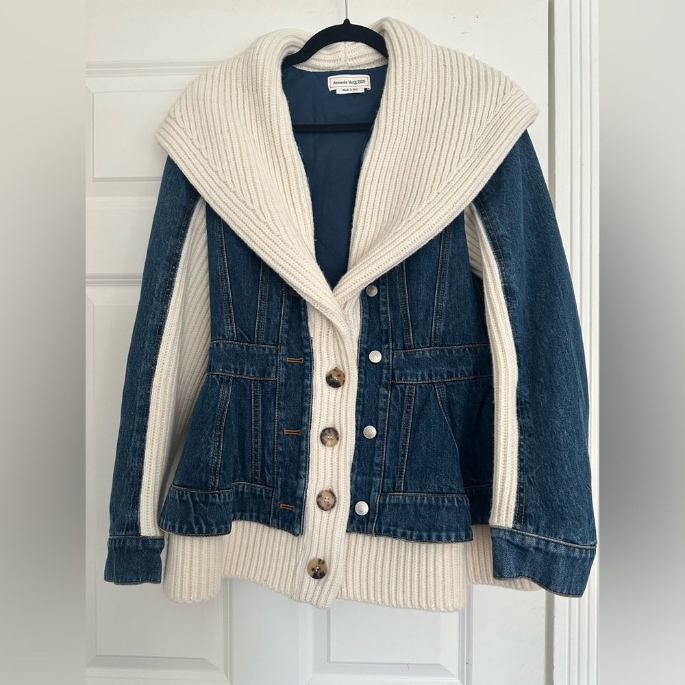 Alexander McQueen denim and wool jacket